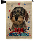 Patriotic Wire Haired Dachshund - Pets Nature Vertical Impressions Decorative Flags HG120135 Made In USA