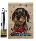 Patriotic Wire Haired Dachshund - Pets Nature Vertical Impressions Decorative Flags HG120135 Made In USA