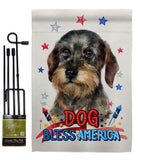 Patriotic Wire Haired Dachshund - Pets Nature Vertical Impressions Decorative Flags HG120135 Made In USA