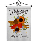 Welcome Best Friend - Pets Nature Vertical Impressions Decorative Flags HG130402 Made In USA