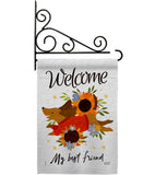 Welcome Best Friend - Pets Nature Vertical Impressions Decorative Flags HG130402 Made In USA