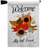 Welcome Best Friend - Pets Nature Vertical Impressions Decorative Flags HG130402 Made In USA