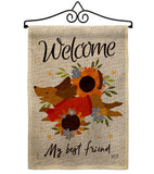 Welcome Best Friend - Pets Nature Vertical Impressions Decorative Flags HG130402 Made In USA