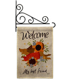 Welcome Best Friend - Pets Nature Vertical Impressions Decorative Flags HG130402 Made In USA