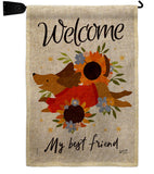 Welcome Best Friend - Pets Nature Vertical Impressions Decorative Flags HG130402 Made In USA