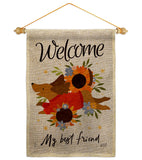 Welcome Best Friend - Pets Nature Vertical Impressions Decorative Flags HG130402 Made In USA