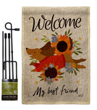 Welcome Best Friend - Pets Nature Vertical Impressions Decorative Flags HG130402 Made In USA