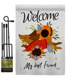 Welcome Best Friend - Pets Nature Vertical Impressions Decorative Flags HG130402 Made In USA