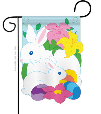 Spring Bunny - Easter Spring Vertical Applique Decorative Flags HG103032