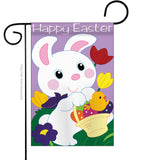 Easter Bunny - Easter Spring Vertical Applique Decorative Flags HG103038