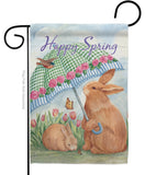 Bunnies With Umbrella - Easter Spring Vertical Impressions Decorative Flags HG103060 Made In USA