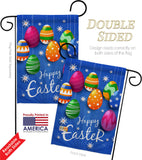 Colorful Eggs Ornament - Easter Spring Vertical Impressions Decorative Flags HG103072 Made In USA