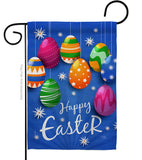 Colorful Eggs Ornament - Easter Spring Vertical Impressions Decorative Flags HG103072 Made In USA