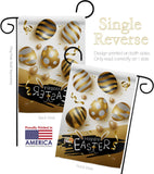 Golden Eggs Party - Easter Spring Vertical Impressions Decorative Flags HG103078 Made In USA