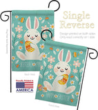 Cheerful Easter Bunny - Easter Spring Vertical Impressions Decorative Flags HG137345 Made In USA