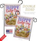 Bunnies Basket - Easter Spring Vertical Impressions Decorative Flags HG137439 Made In USA