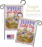 Bunnies Basket - Easter Spring Vertical Impressions Decorative Flags HG137439 Made In USA