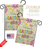 Happy Easter Colourful Flowers - Easter Spring Vertical Impressions Decorative Flags HG192021 Made In USA