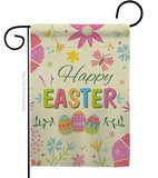 Happy Easter Colourful Flowers - Easter Spring Vertical Impressions Decorative Flags HG192021 Made In USA