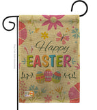 Happy Easter Colourful Flowers - Easter Spring Vertical Impressions Decorative Flags HG192021 Made In USA