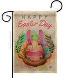 Happy Bunny Eggs - Easter Spring Vertical Impressions Decorative Flags HG192349 Made In USA