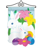 Spring Bunny - Easter Spring Vertical Applique Decorative Flags HG103032