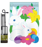 Spring Bunny - Easter Spring Vertical Applique Decorative Flags HG103032