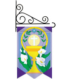 Easter Cup and Cross - Easter Spring Vertical Applique Decorative Flags HG103033