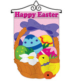 Happy Easter - Easter Spring Vertical Applique Decorative Flags HG103034