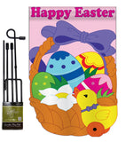 Happy Easter - Easter Spring Vertical Applique Decorative Flags HG103034