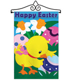 Easter Chick - Easter Spring Vertical Applique Decorative Flags HG103035