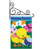 Easter Chick - Easter Spring Vertical Applique Decorative Flags HG103035