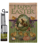 Bunny with Chicks - Easter Spring Vertical Impressions Decorative Flags HG103053 Made In USA