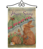 Bunnies With Umbrella - Easter Spring Vertical Impressions Decorative Flags HG103060 Made In USA