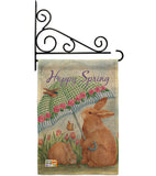 Bunnies With Umbrella - Easter Spring Vertical Impressions Decorative Flags HG103060 Made In USA