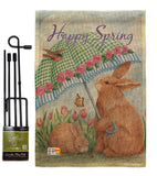 Bunnies With Umbrella - Easter Spring Vertical Impressions Decorative Flags HG103060 Made In USA