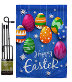 Colorful Eggs Ornament - Easter Spring Vertical Impressions Decorative Flags HG103072 Made In USA