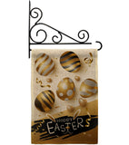 Golden Eggs Party - Easter Spring Vertical Impressions Decorative Flags HG103078 Made In USA