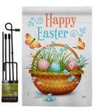 Easter Floral Basket - Easter Spring Vertical Impressions Decorative Flags HG103084 Made In USA