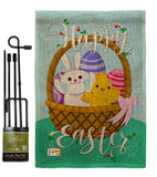 Happy Easter Basket - Easter Spring Vertical Impressions Decorative Flags HG137155 Made In USA