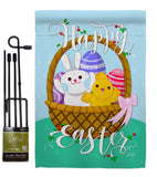 Happy Easter Basket - Easter Spring Vertical Impressions Decorative Flags HG137155 Made In USA