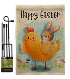 Chick with Bunny - Easter Spring Vertical Impressions Decorative Flags HG137403 Made In USA