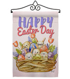 Bunnies Basket - Easter Spring Vertical Impressions Decorative Flags HG137439 Made In USA