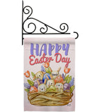 Bunnies Basket - Easter Spring Vertical Impressions Decorative Flags HG137439 Made In USA