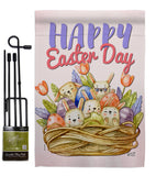 Bunnies Basket - Easter Spring Vertical Impressions Decorative Flags HG137439 Made In USA