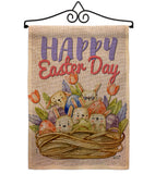 Bunnies Basket - Easter Spring Vertical Impressions Decorative Flags HG137439 Made In USA