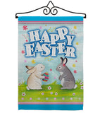 Happy Easter Bunnys Lovely Egg - Easter Spring Vertical Impressions Decorative Flags HG192019 Made In USA