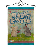 Happy Easter Bunnys Lovely Egg - Easter Spring Vertical Impressions Decorative Flags HG192019 Made In USA