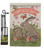 Happy Easter's Day with Colourful Bunny Eggs - Easter Spring Vertical Impressions Decorative Flags HG192020 Made In USA