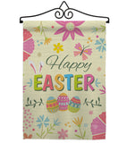 Happy Easter Colourful Flowers - Easter Spring Vertical Impressions Decorative Flags HG192021 Made In USA